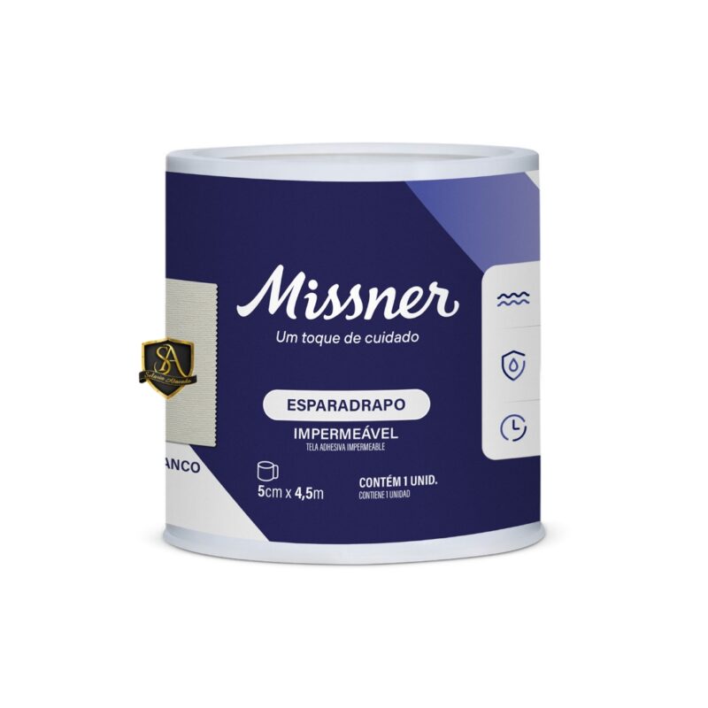 Esparadrapo Impermeável Branco Missner 5cm x 4,5m